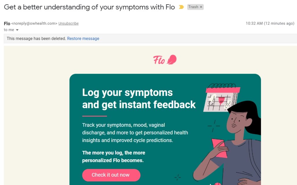 Email od Flo